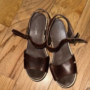 Antelope Dark Brown Leather Sandals
